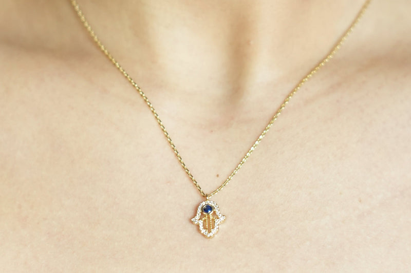 Hamsa Evil Eye Necklace