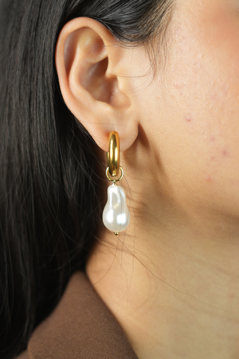 Ethereal Pearl Hoops