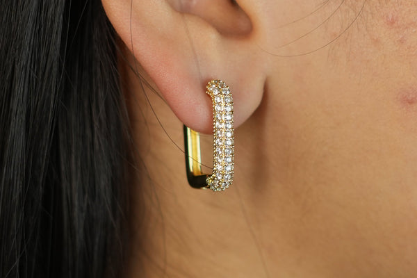 Eterna Stoned Hoop Earrings