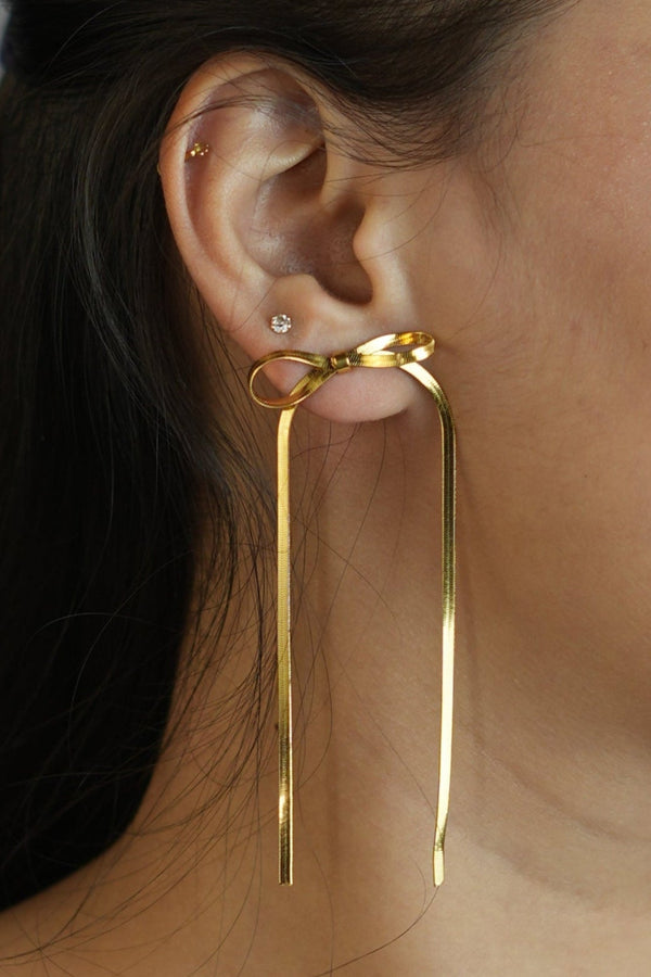 Dainty Twirl Bow Earrings